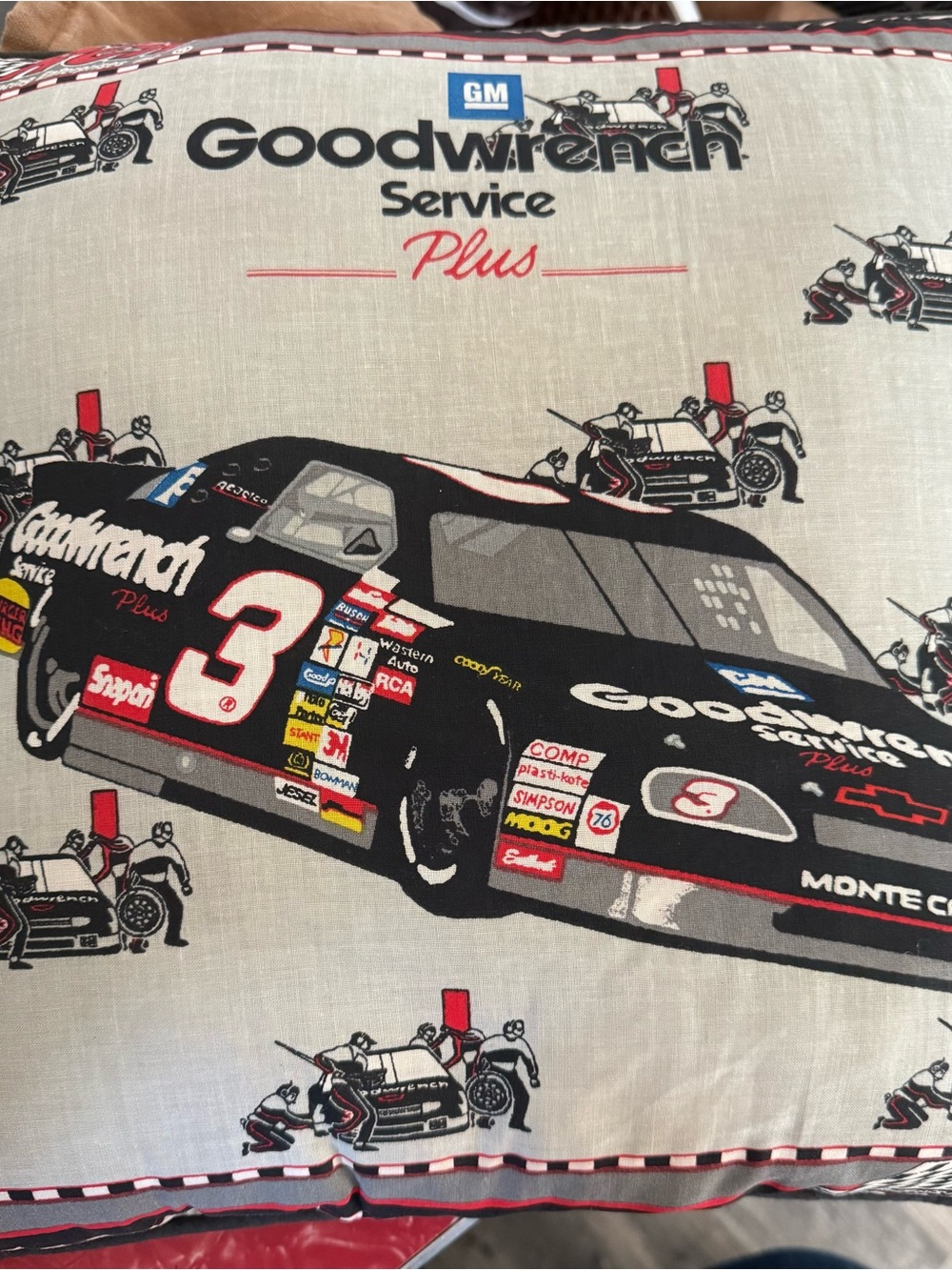 NASCAR #3 Dale Earnhardt Sr. GM Goodwrench Service Plus throw pillow - Vintage